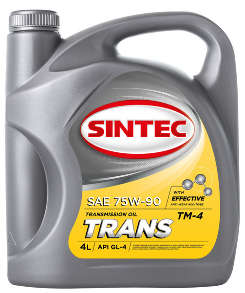 Масло трансмиссионное Sintec ТМ-4 API GL-4 SAE 75W-90 4л - купить по ...