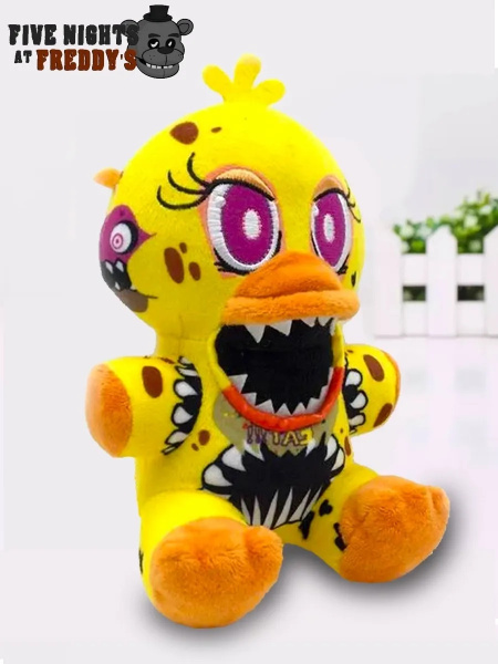 Игрушка мягкая Кошмарная Чика Фнаф 5 ночей с Фредди аниматроник 25 см ...