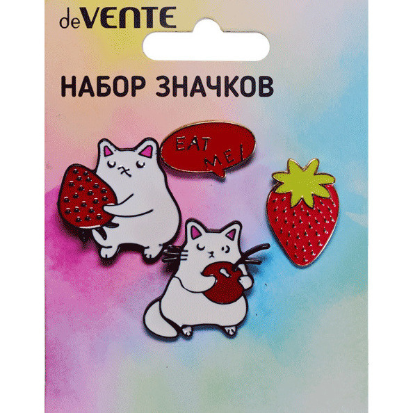 Значки "deVENTE CAT me!" набор / Металлические значки / Значки / Брошь ...