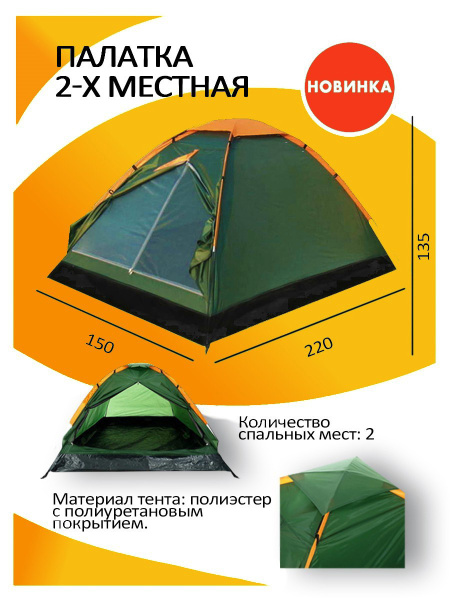 Палатка 2-местная трекинговая - купить по выгодной цене в интернет ...