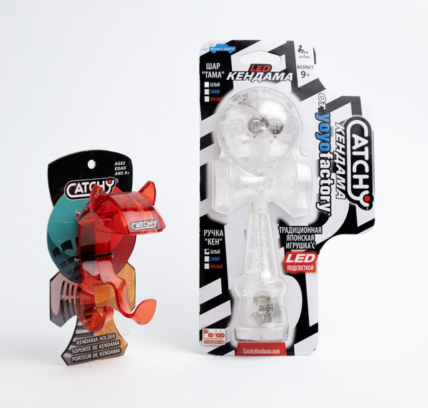 Набор Кендама японская игрушка антистресс YoYoFactory Catchy LED Белый ...