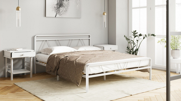 ASKONA Двуспальная кровать, Cassis (Кассис) 180х200 Белый Шагрень ...