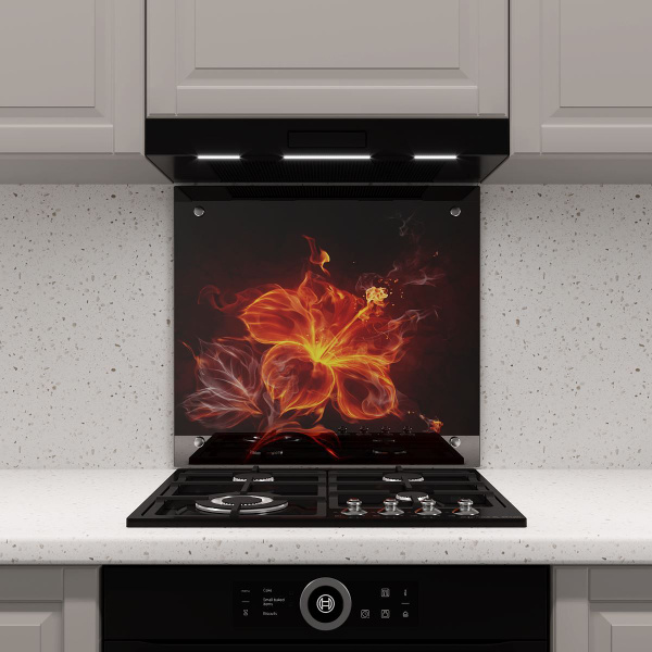 Защитный экран из закаленного стекла на кухонный фартук в зону мойки и ...