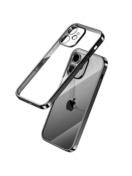 Чехол для iPhone 11 в стиле Айфон 12 / Прозрачный с защитой камеры ...
