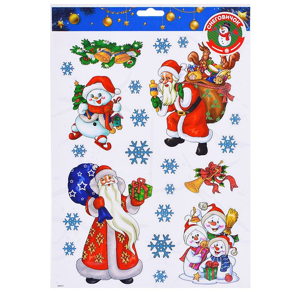 Новогодние наклейки на окна Ozon