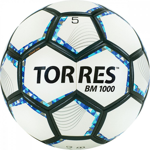 Футбольный мяч TORRES Мяч футбольный BM1000, 5 размер, белый ...