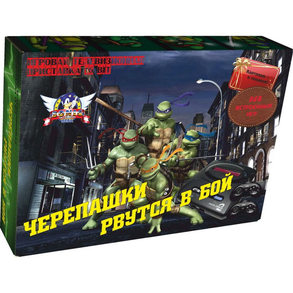 Игровая приставка 16 бит (SEGA) "Черепашки рвутся в бой" 368 встроенных ...
