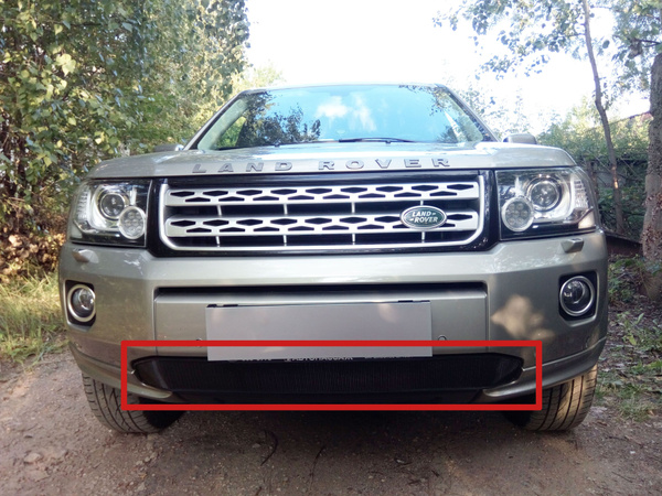 Защита радиатора черная Land Rover Freelander (2012-2014) 2й рестайлинг ...