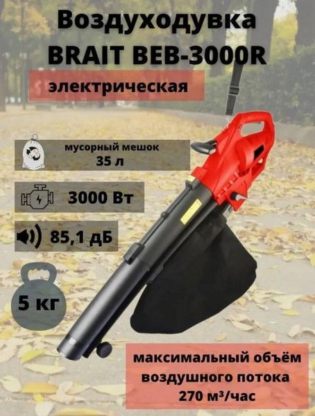 BRAIT Воздуходувка,3000Вт - купить с доставкой по выгодным ценам в ...