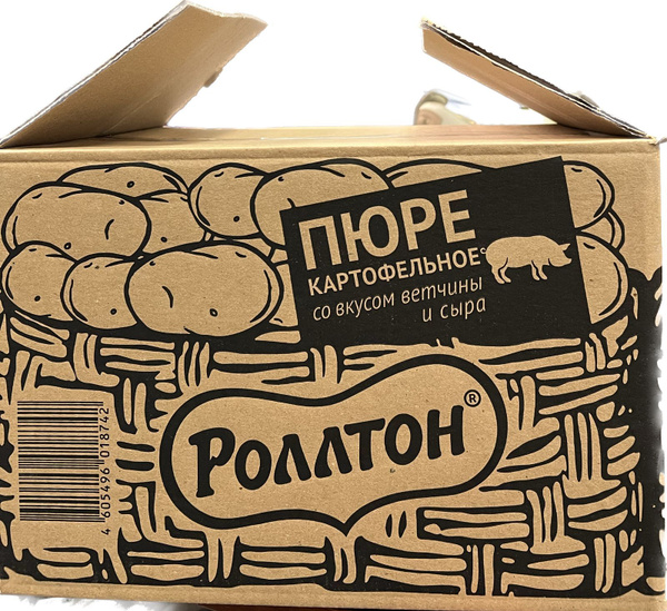 Пюре картофельное "Роллтон" с ветчиной и сыром 55гр ,24ШТ - купить с ...