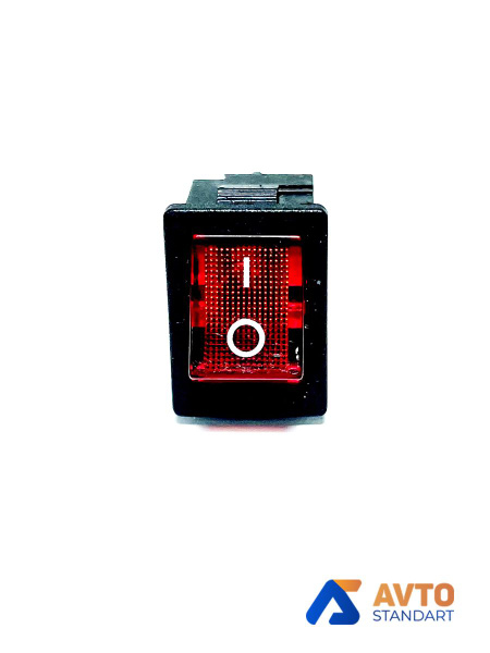 Кнопка квадратная с красной подсветкой четырехконтактная 2-х позиций ...