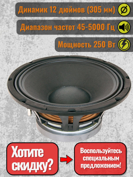 Динамик НЧ-СЧ 12'', 8Ом, 250Вт, Soundking, FB1203H - купить с доставкой ...