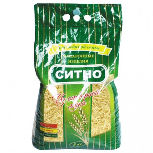 Макароны высший сорт Ситно Вермишель короткая из пшеницы в упаковке 5кг ...
