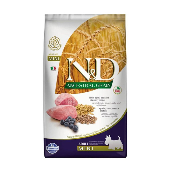 Farmina N&D Dog 2,5кг низкозерновой ягненок, спельта, черника сухой для ...