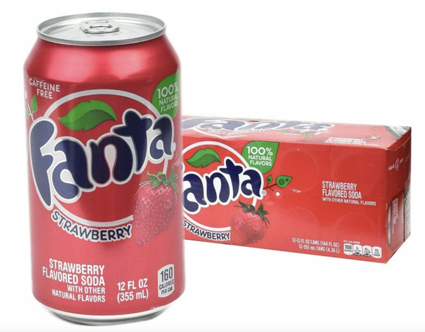 Газированный напиток Fanta Strawberry / Лимонад Фанта Клубника 355 мл ...