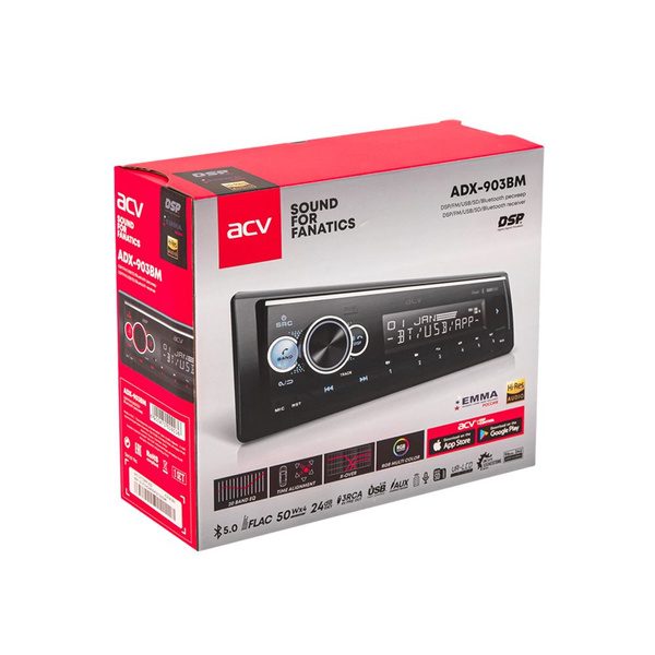Автомобильная магнитола ACV ADX-903BM 1DIN с Bluetooth и DSP ...