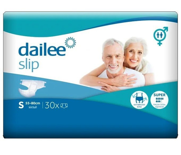 Памперсы для взрослых Dailee Slip Super размер S (55-80 см обхват талии ...