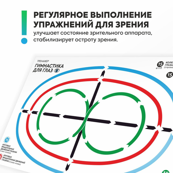 Плакат тренажер Гимнастика для глаз, 600х400 мм, Печатник - купить с ...