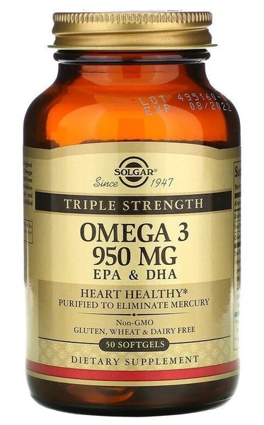 Solgar Triple Strength Omega-3 950 Mg ЕРА & DHA (Солгар Тройная Омега-3 ...