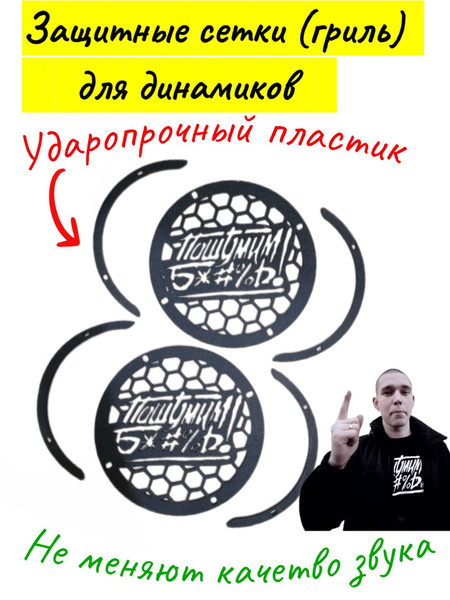 Защитные сетки (гриль) для динамиков 16,5 см, высокопрочный пластик 3 ...