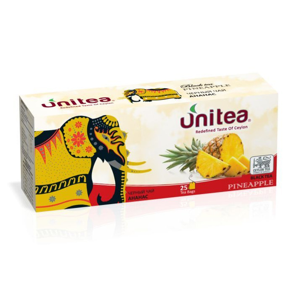 Чай цейлонский черный со вкусом ананаса, Unitea, 25 пак., 50 г, Шри ...