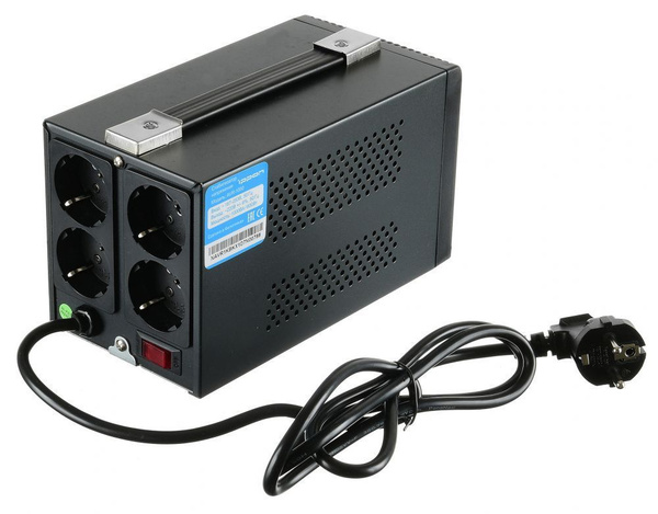Стабилизатор напряжения AVR-1000 черный, 1000 ВА, 600 Вт / 0.6 кВт, 4 x ...