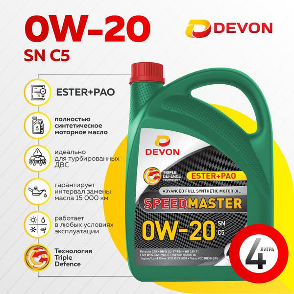 Масло моторное Девон 0W-20 Синтетическое - купить в интернет-магазине ...