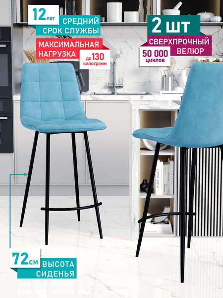 Комплект барных стульев Чили барный Хол дл_голубой, 2 шт. - купить по ...