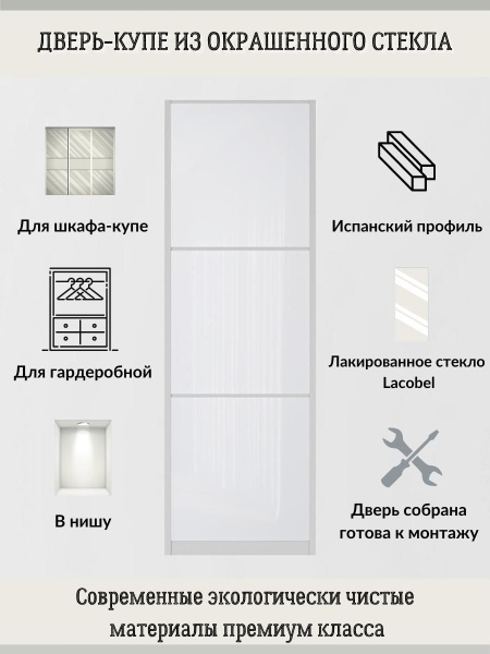 Стеклянные раздвижные двери купе для шкафа купе и в нишу - купить с ...