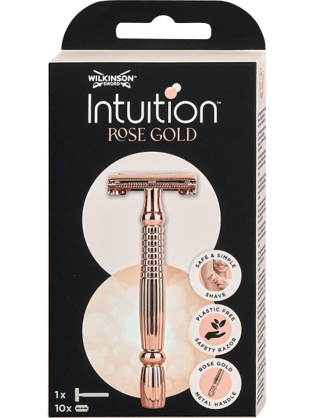 Wilkinson Sword Классическая бритва Intuition Rose Gold c 10-ю лезвиями ...