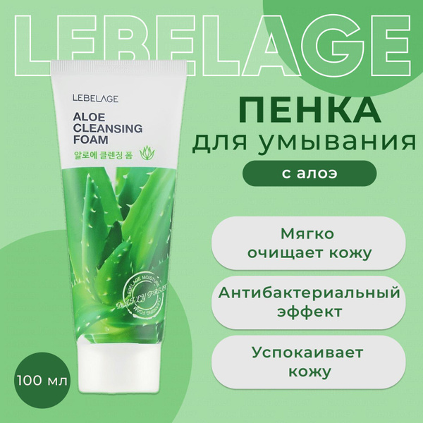 LEBELAGE Пенка для умывания с экстрактом алоэ 100мл Aloe Cleansing Foam ...