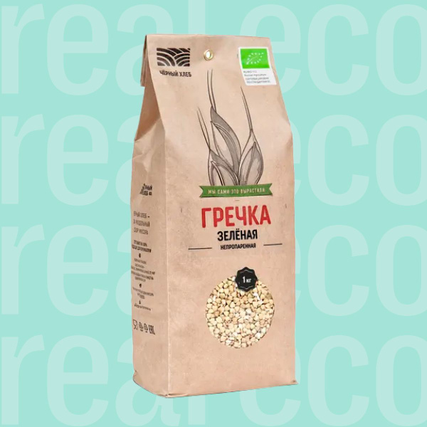 Зеленая гречка непропаренная, Черный хлеб, 1 кг - купить с доставкой по ...