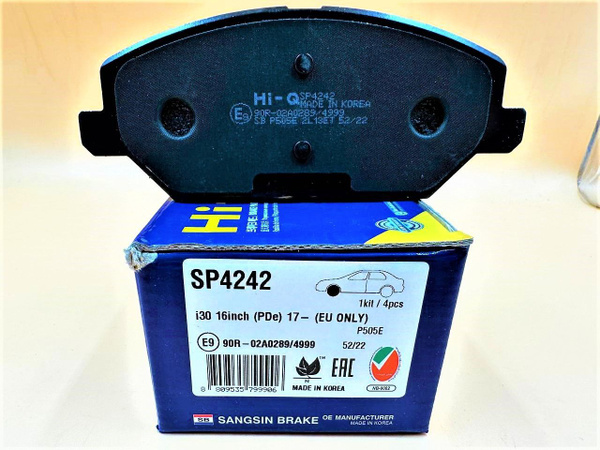 Колодки тормозные Sangsin Brake SP4242 Передние - купить по низким ...