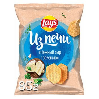 Чипсы картофельные Lay's из печи со вкусом Нежный сыр с зеленью 85г ...