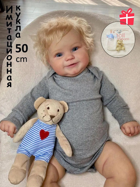 Кукла реборн девочка 50см / голубые глаза / Силикон - купить с ...