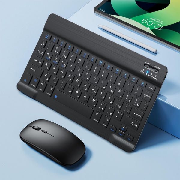 Комплект беспроводной клавиатуры и мыши mini Bluetooth перезаряжаемая ...
