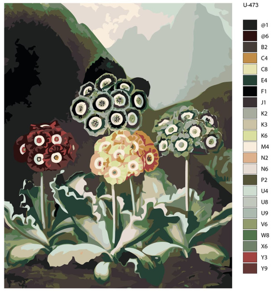 Картина по номерам U-473 "Репродукция картины Примула из альбома ...