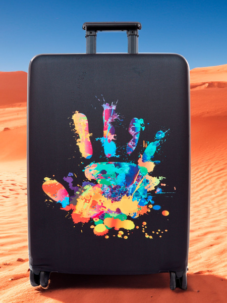 Чехол на чемодан размера М из плотной и эластичной ткани купить на OZON ...