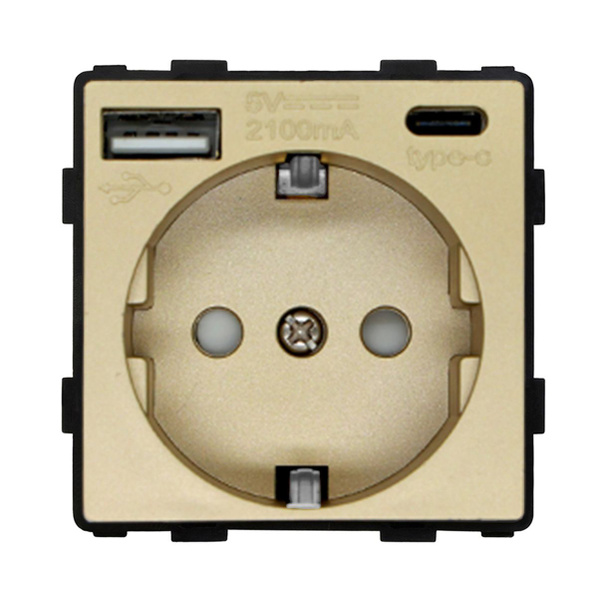 Механизм розетки электрической с USB и type-C входами,16А 250V в ...