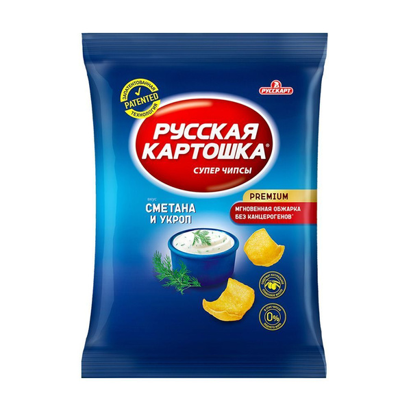 Чипсы "Русская картошка", 120 г, Сметана и укроп - купить с доставкой ...