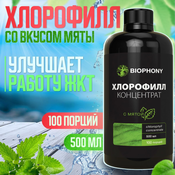 Хлорофилл БИО жидкий пищевой 100 порций / БАД питьевой для иммунитета ...