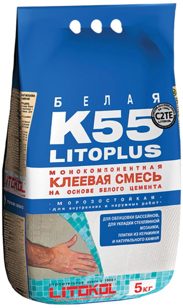 Плиточный клей цементный LITOKOL Litoplus K55 5 кг купить на OZON по ...