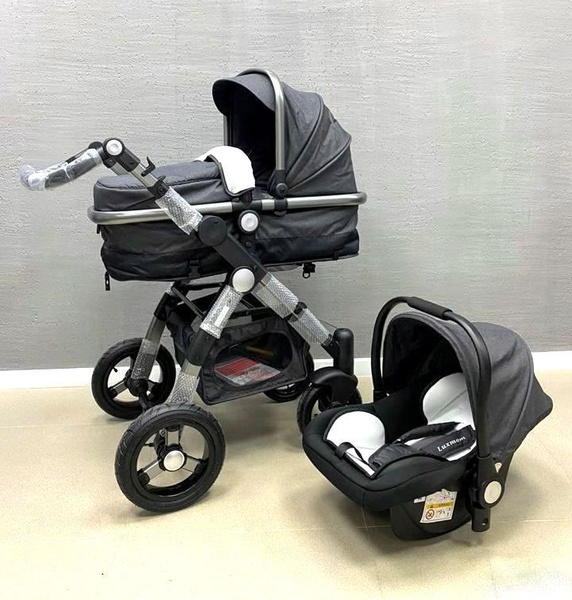 Детская коляска Luxmom 600G 3 в 1 / Коляска трансформер 3в1 / "Темно ...