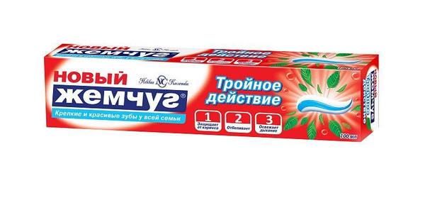 Новый жемчуг Зубная паста, Тройное действие, 75 мл - купить с доставкой ...