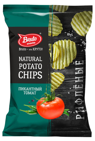 Чипсы Bruto Natural potato chips пикантный томат, 120 г, 5 шт - купить ...