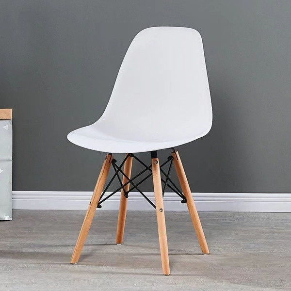 Стул Скандинавский чистый красный со спинкой Eames, тюльпан, пластик ...