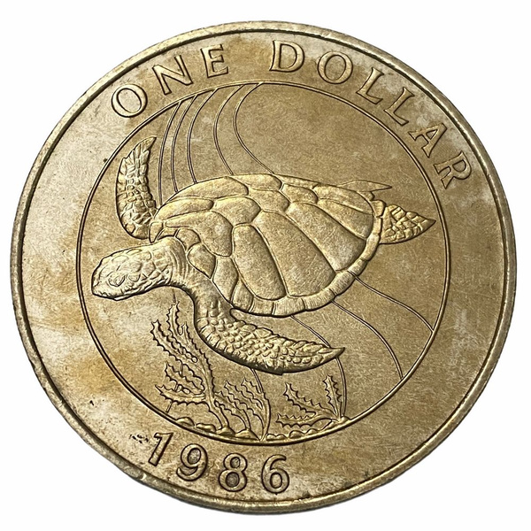 Бермудские острова 1 доллар 1986 г. (25 лет Всемирному фонду дикой ...