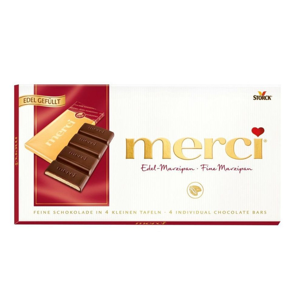 Шоколад Merci темный с марципаном, 112г (15 шт) - купить с доставкой по ...