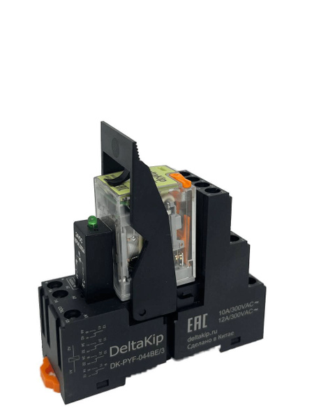 Монтажная колодка DK-PYF-044BE/3 в сборе с реле DK-RP(402.DLTU) зажимом ...