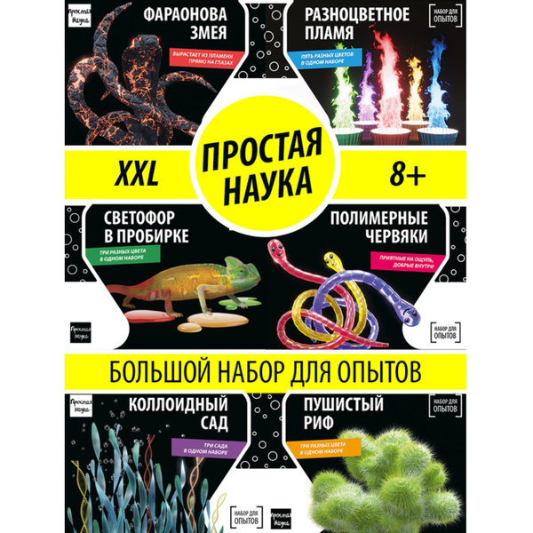 Набор опытов для детей 6 в 1 XXL Простая наука / Развивающий подарок ...